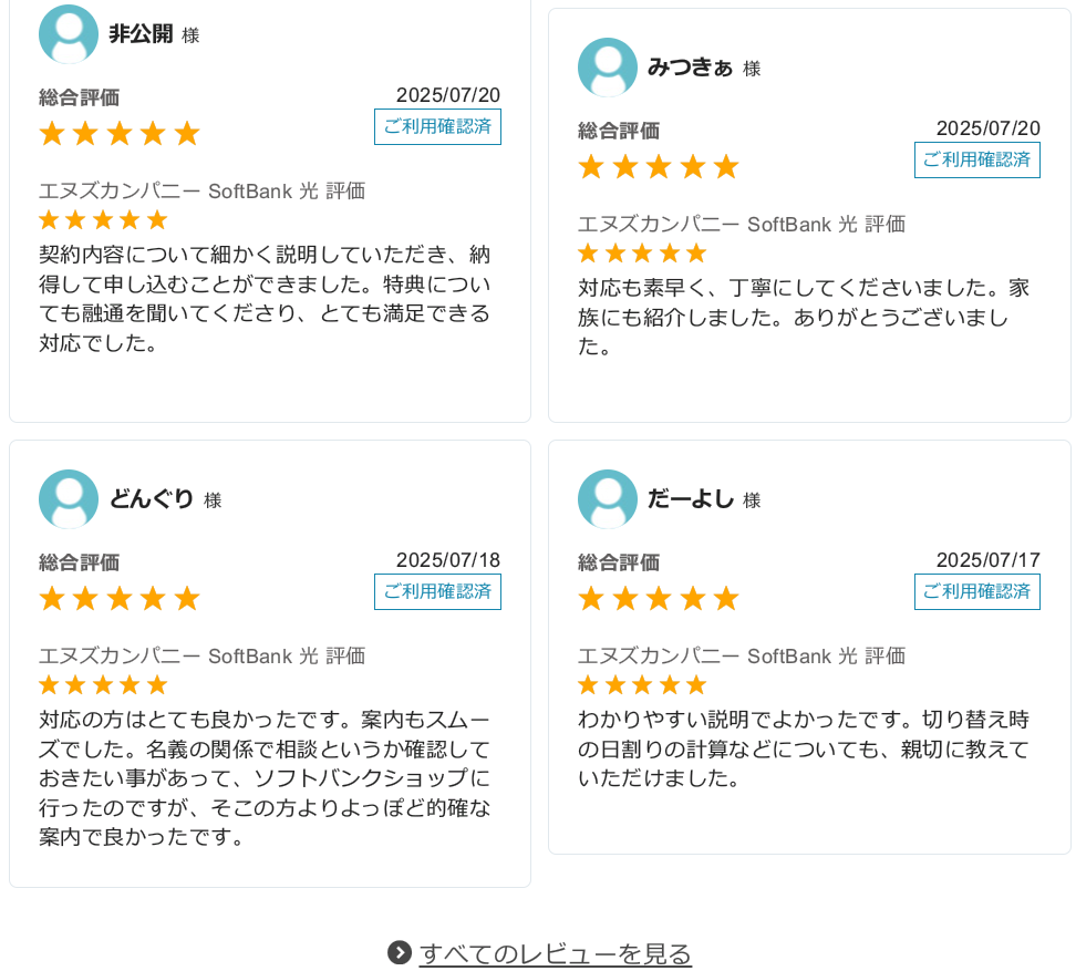 ソフトバンク光 口コミ